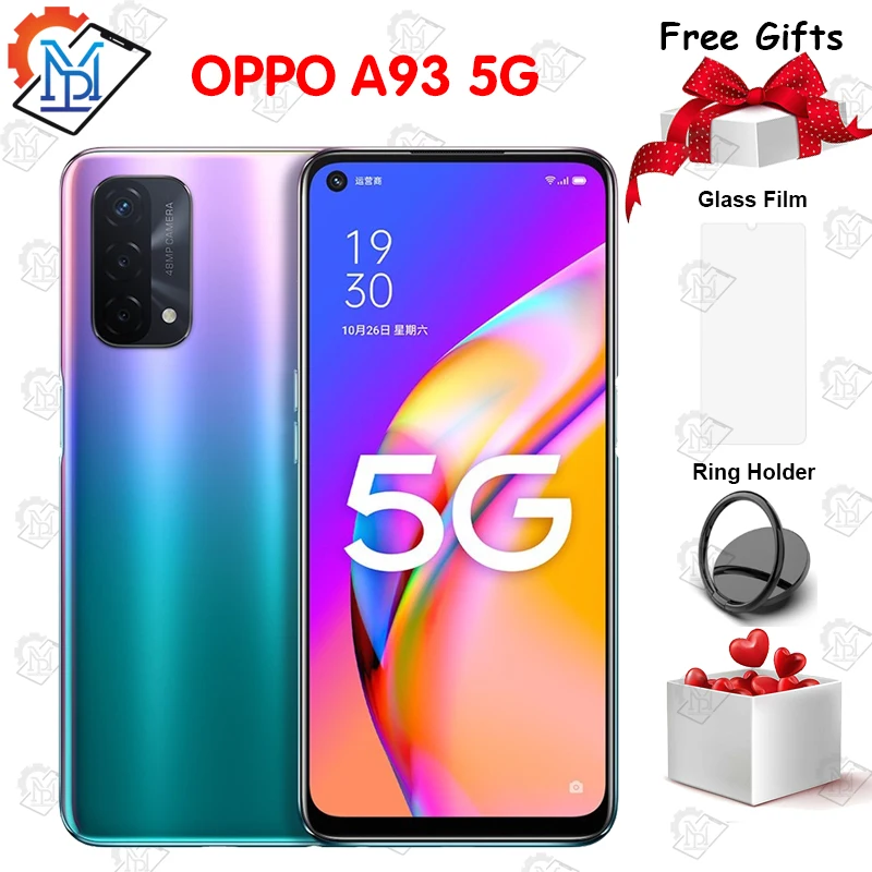 Original OPPO A93 5G Mobile Phone 6.5 Inch 90Hz Screen 8GB+128GB Snapdragon 480 Octa Core Android 11 5000mAh Battery Smartphone
Original OPPO A93 5G Mobile Phone 6.5 Inch 90Hz Screen 8GB+128GB Snapdragon 480 Octa Core Android 11 5000mAh Battery Smartphone