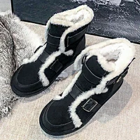 snow boots 2021 womens mid tube and velvet warm winter boots womens thick soled winter ankle boots womens shoes in stock