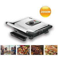 2000W Indoor Non Stick BBQ Barbeque Grill Plate Grill Appliance Electric Griddle Panini Maker Plug