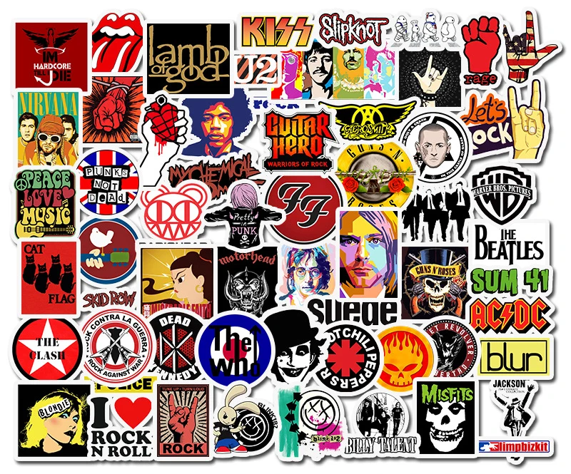 52 шт. в упаковке водонепроницаемые наклейки для ноутбука гитары