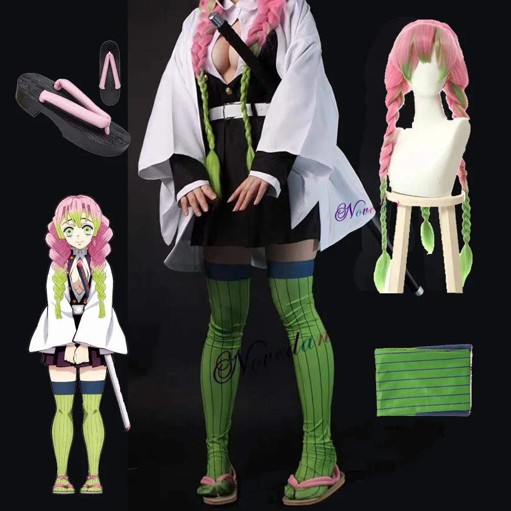 

Kanroji Mitsuri Costumes Anime Demon Slayer: Kimetsu no Yaiba Mitsuri Kanroji Cosplay Wigs Kisatsutai Uniforms Costumes