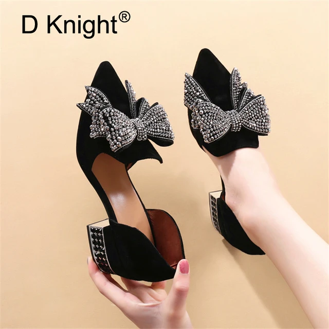 2019 New Summer Lace Genuine Leather Sandals Women Shoes with Shallow Mouth Bow Rhinestone Fashion Shoes Women Sandals Plus Size Khaki 10 