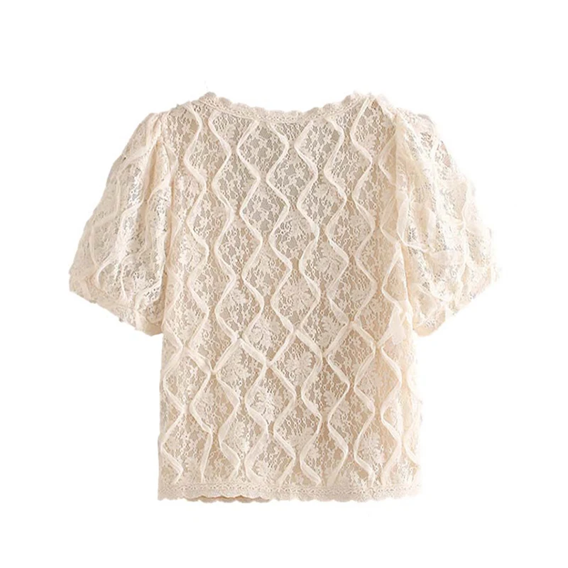 Винтажные стильные перламутровые пуговицы короткие кружевные топы женские