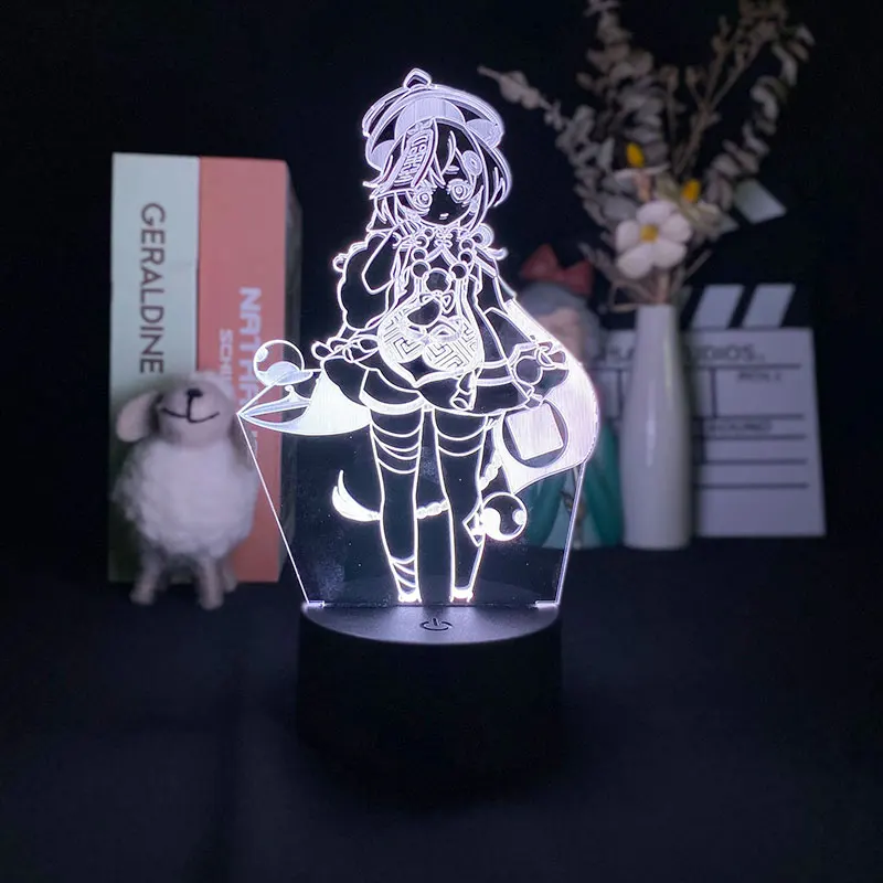 

Genshin Impact Qiqi 3D Night Light Smart Phone Control Lighting for Home Room Decoration Teenage Anime Fans Around Bedside Lamp