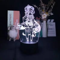 genshin impact qiqi 3d night light smart phone control lighting for home room decoration teenage anime fans around bedside lamp