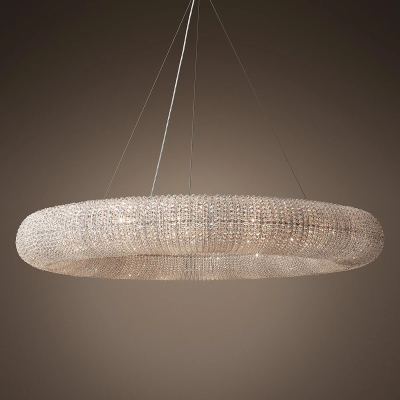 Современная индивидуальная роскошная круглая Хрустальная светодиодная люстра