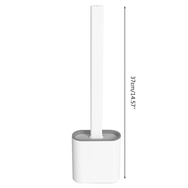 

Long Handle Toilet Brush with Drying Holder Soft Rubber Head Bathroom Cleaning M2EF