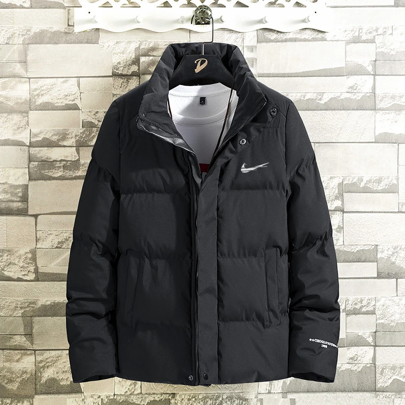 

M-8XL cotton-padded IКNIKEС jacket men's stand-up collar casual thickening warmth plus size men's jacket loose winter clothes