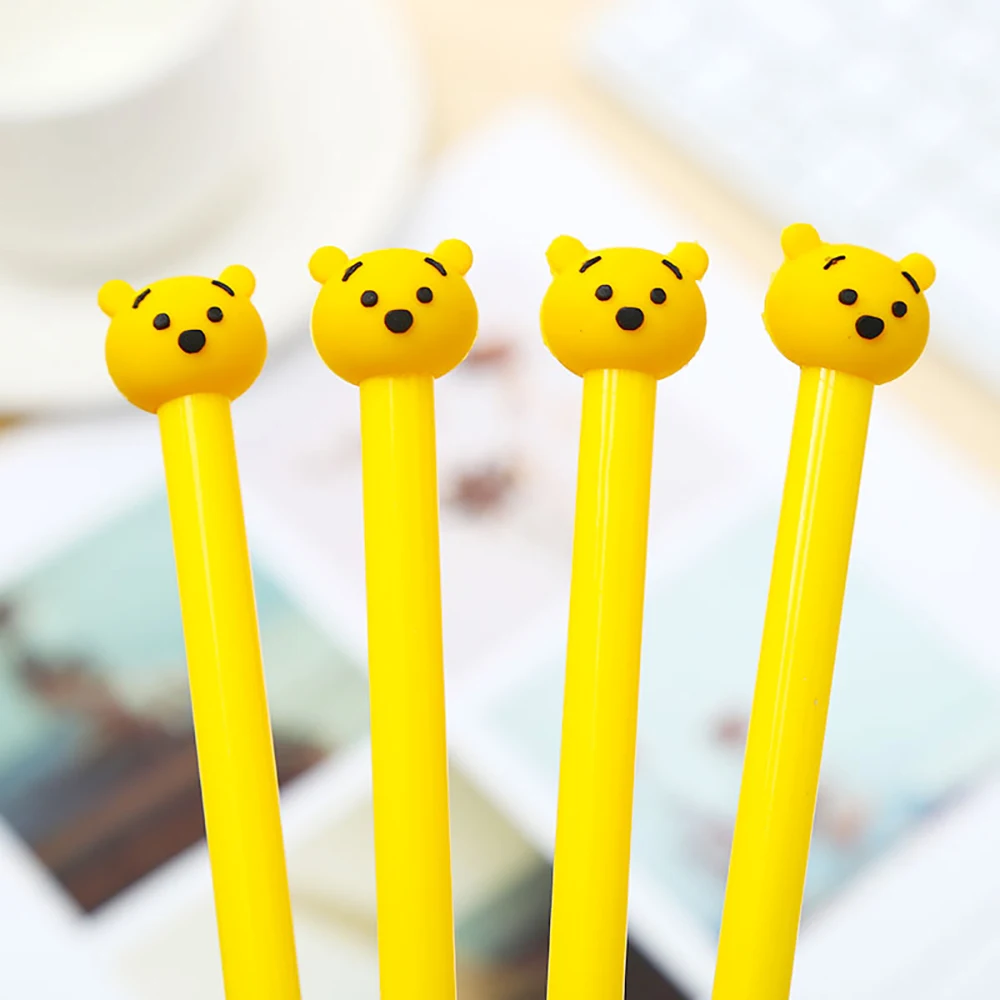 Korean Cute Kawai Bear Gel Pen Blue Kawaii Stationery Store Office Accessory Stationary Back to School Art Supply Thing Item Kit |