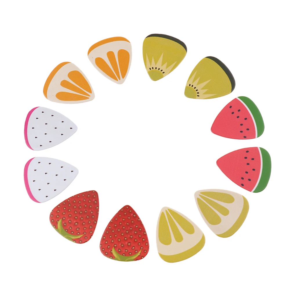 

12pcs/pack Painted Colorful Pick Plectrum Guitar Ukulele Bass Accessories