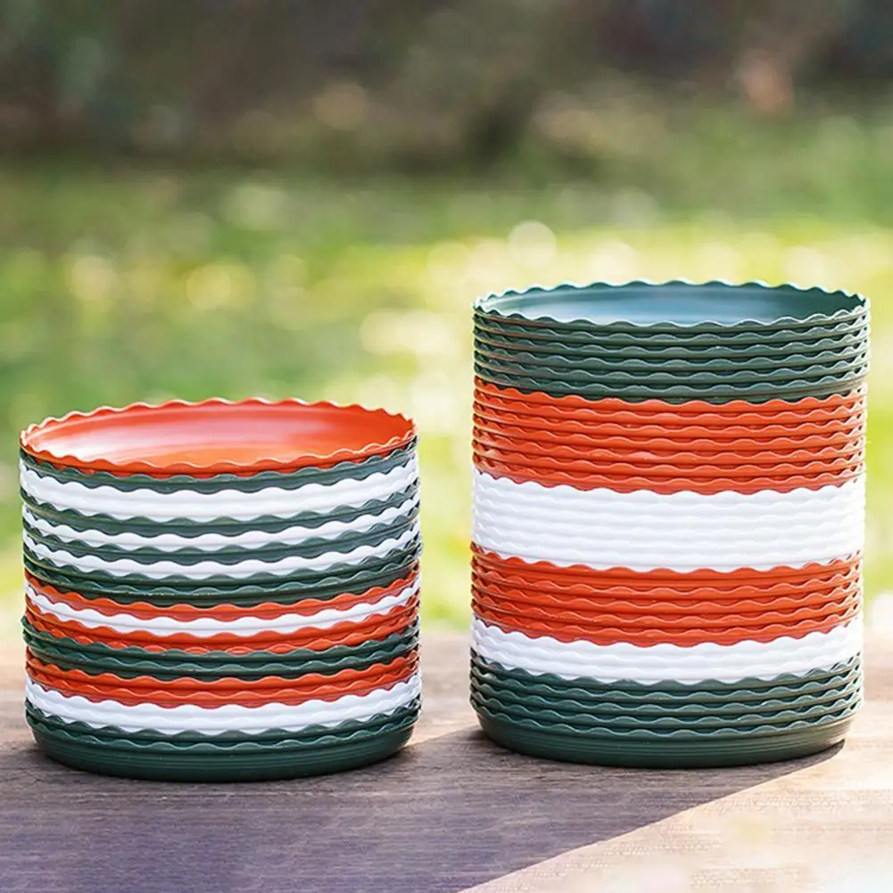 

50%HOT2Pcs Portable Pot Tray Collecting Excess Drainage Plastic Wear-resistant Anti-deform Planter Tray for Garden