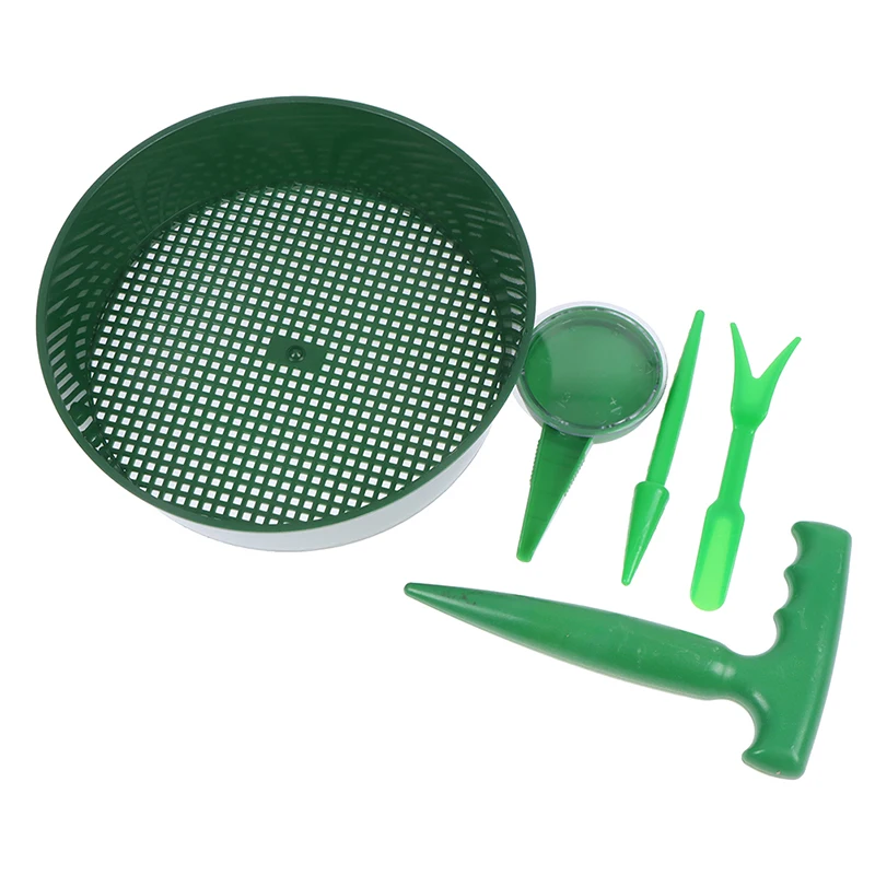 

5Pcs/set Plant Seed Sower Planter Soil Sieve Hand Held Flower Grass Plant Seeder Garden Multifunction Seeding Dispenser Tools