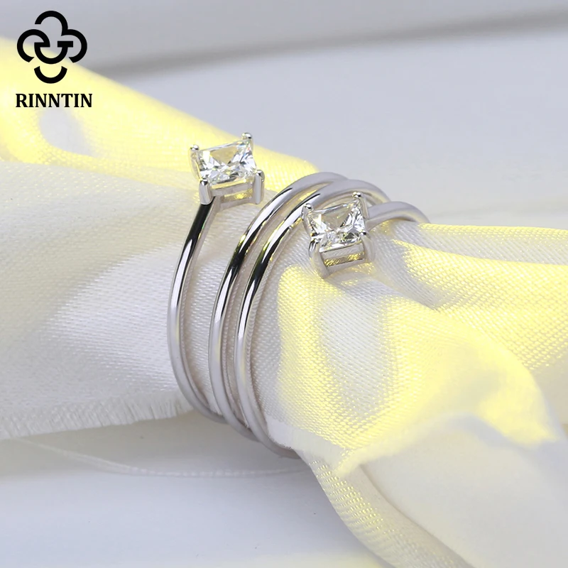 Женское кольцо из серебра 925 пробы с прозрачным цирконием|Кольца| |