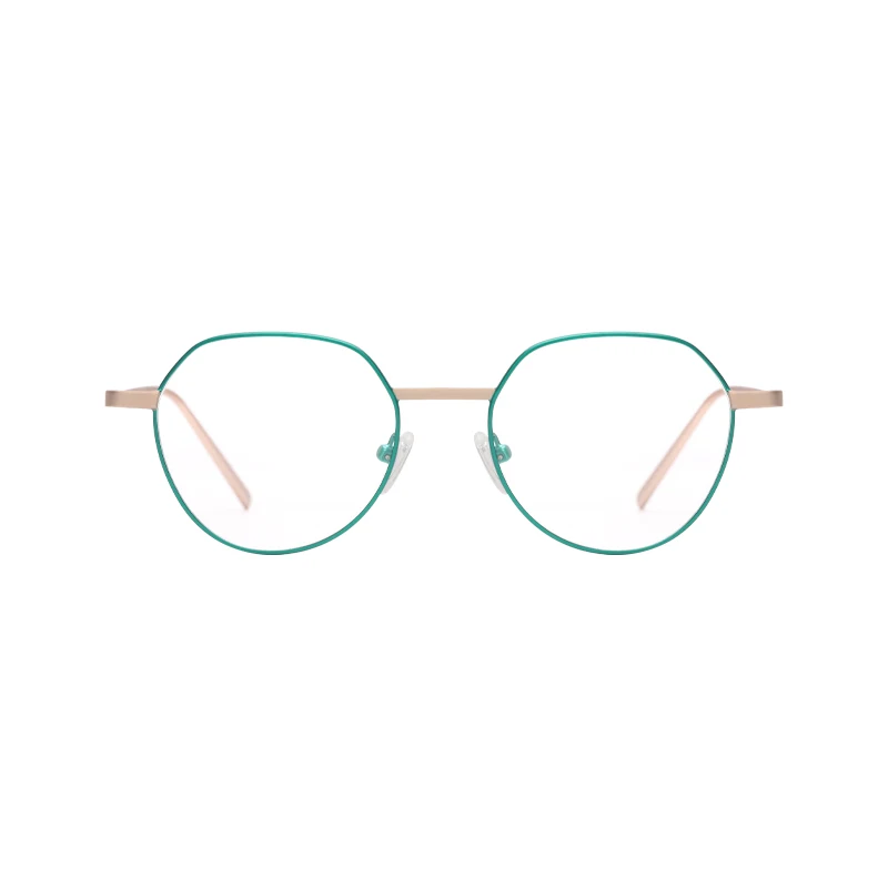 

2020 new Alloy Glasses Frame Men Matte Vintage Round Prescription Eyeglasses Women Retro Optical Frame Dichromatic Eyewear 1015