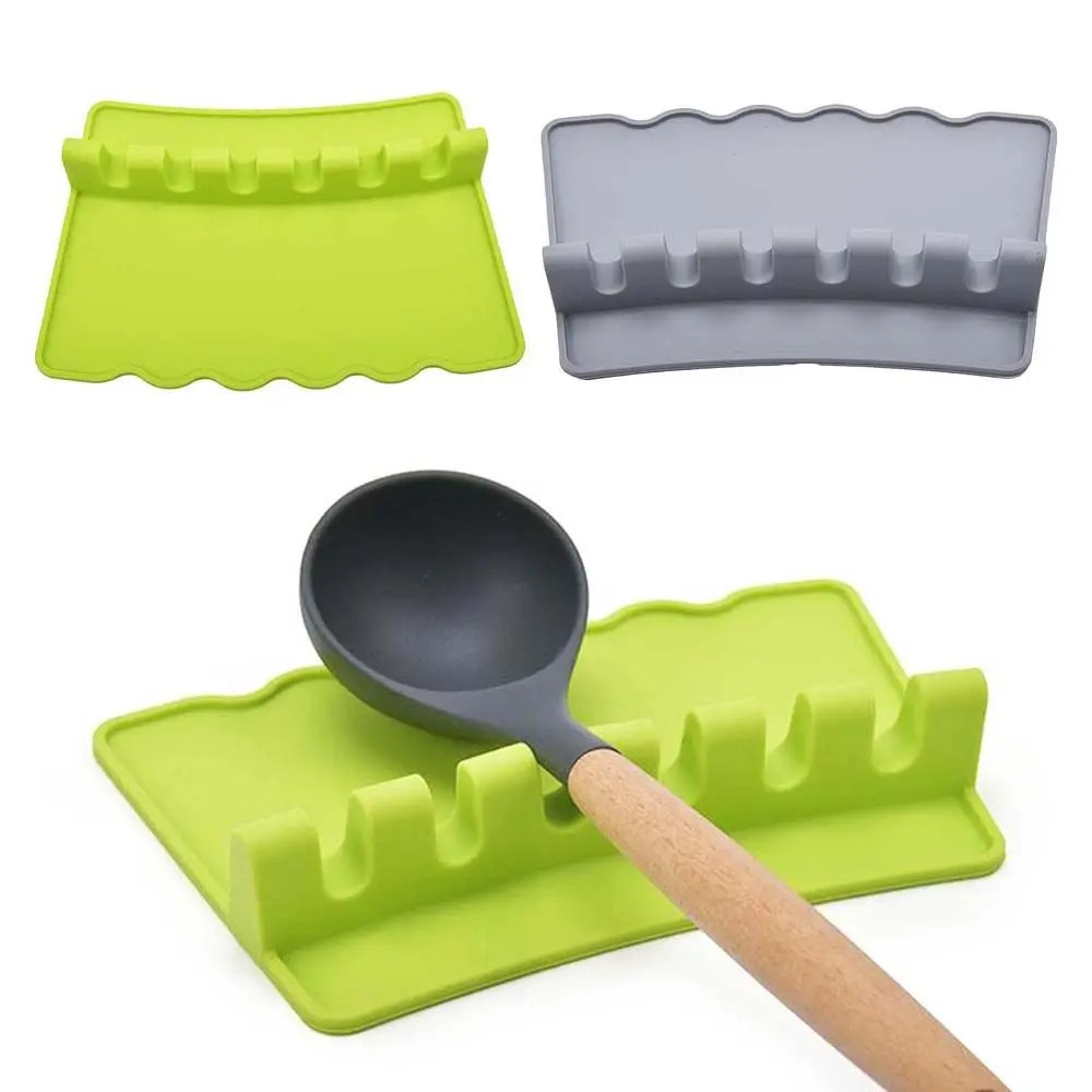 

Spoon Rest Spoon Holder for Kitchen Counter Stove Top Large Utensil Rest Silicone Spoon Rest Upgraded 6 Slots