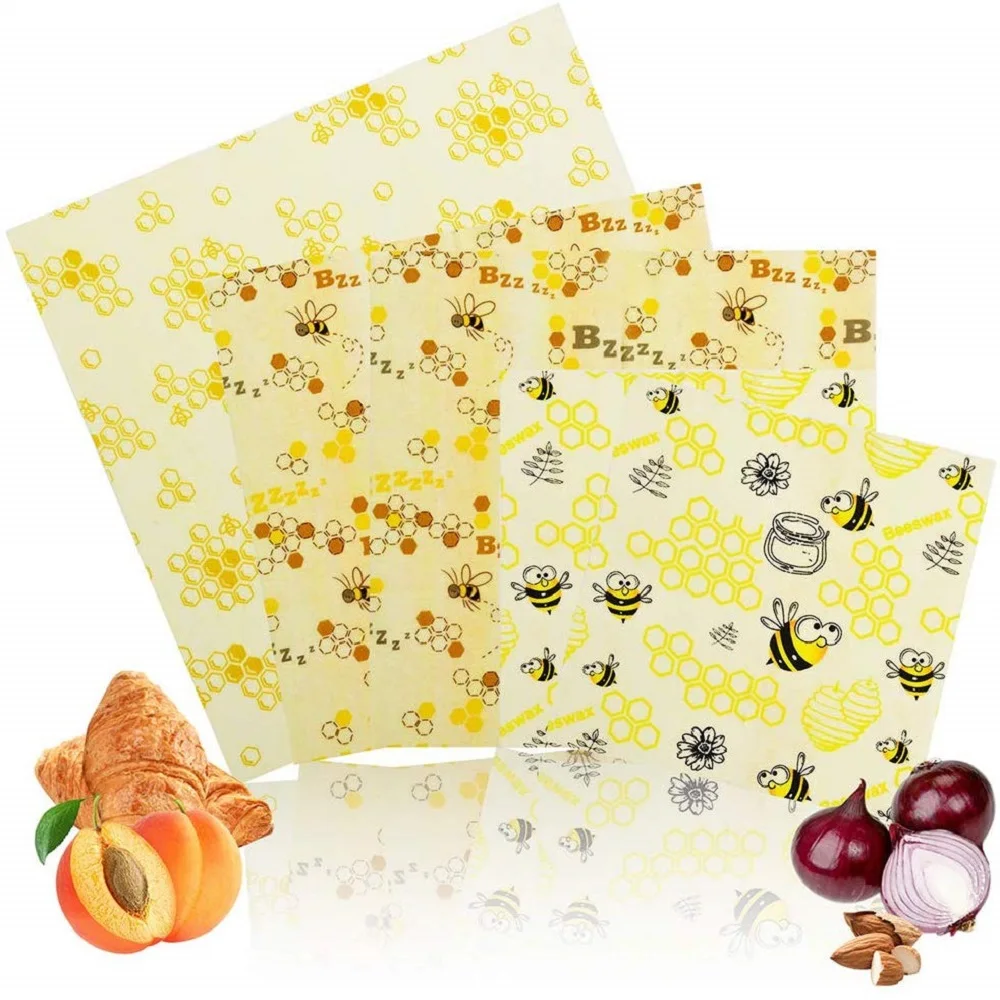 

Reusable Food Wraps Food Fresh Keeping Storage Bag Lid Cover Stretch Lid Organic Beeswax Cloth Wrap Cling Wrap Kitchen Tools