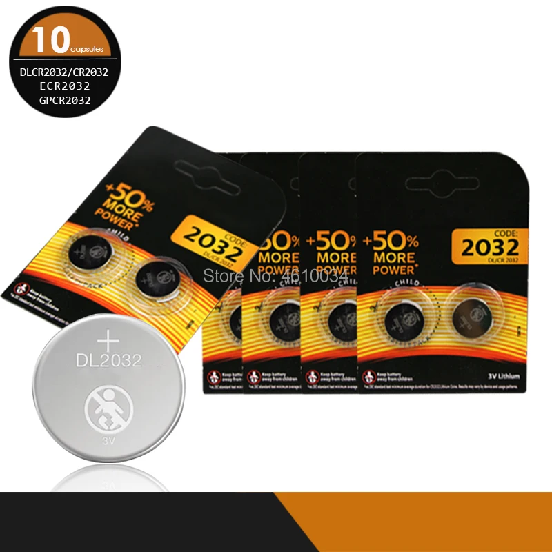 10 шт. оригинал для DURACELL cr2032 DL2032 ECR2032 5004LC KCR2032 BR2032 3v кнопочный Аккумулятор часов