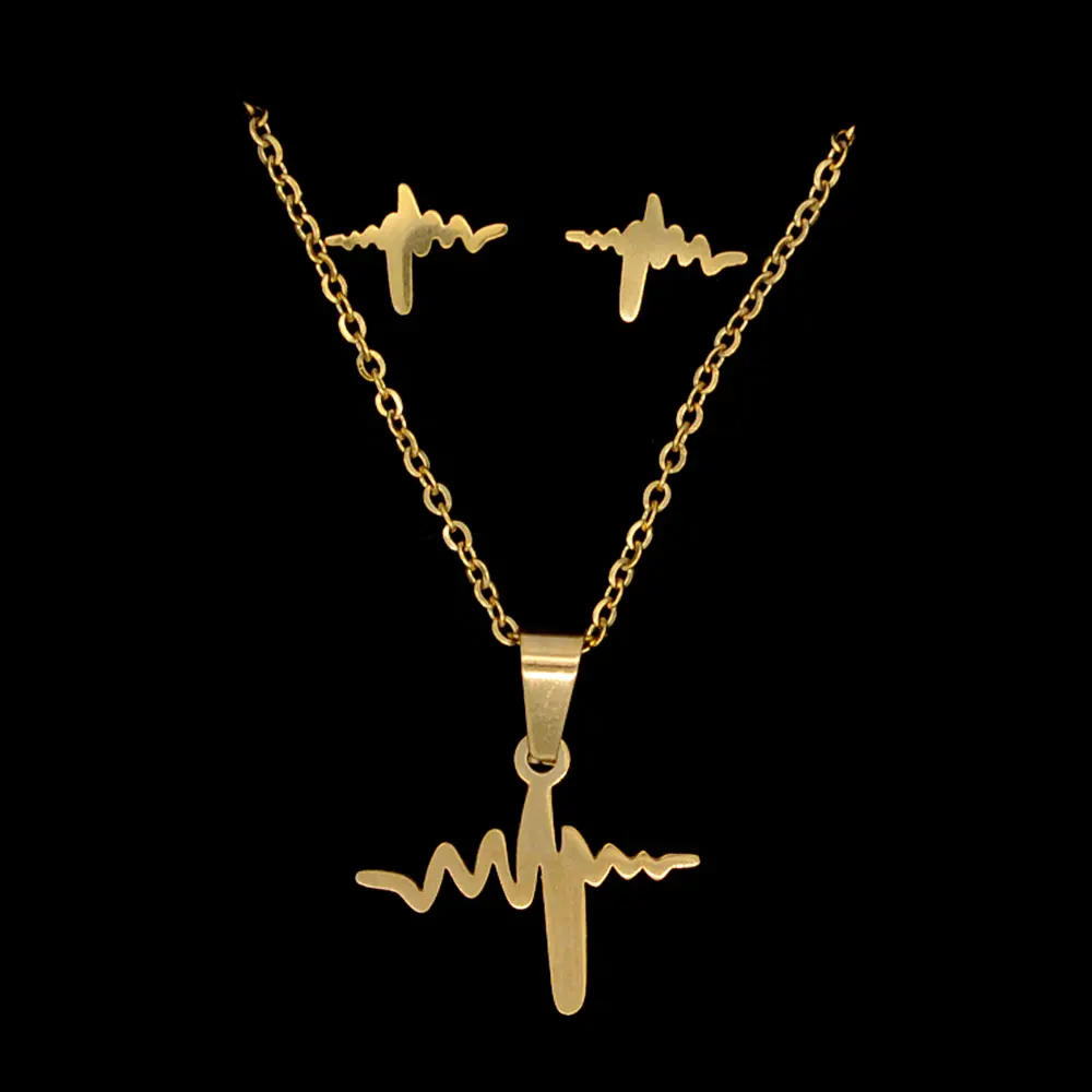 Комплект из колье и серёг нержавеющей стали 100%|Ювелирные наборы| |