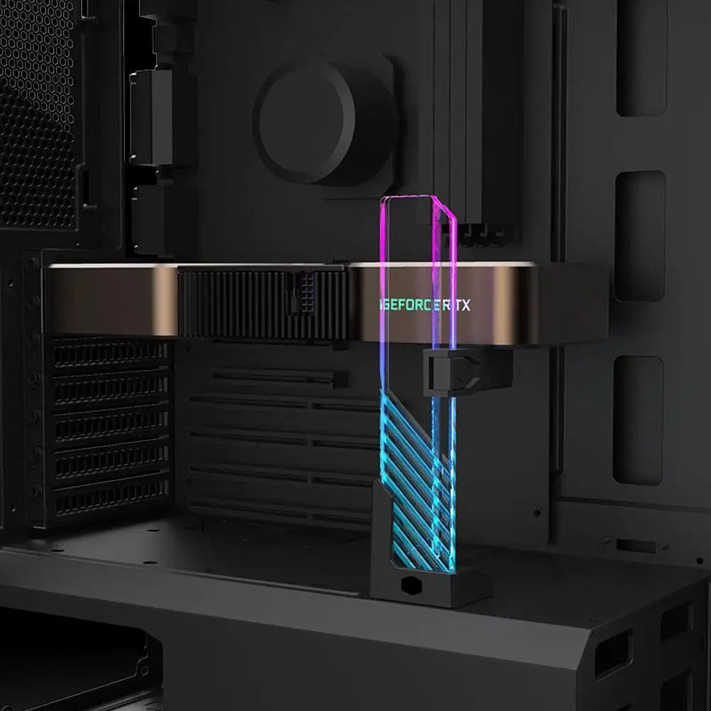 

Crystal Graphics Card Bracket Tempered Glass Support Jack ARGB Sag Bracket Sync Holder/Holster Frame Video Card F1K9