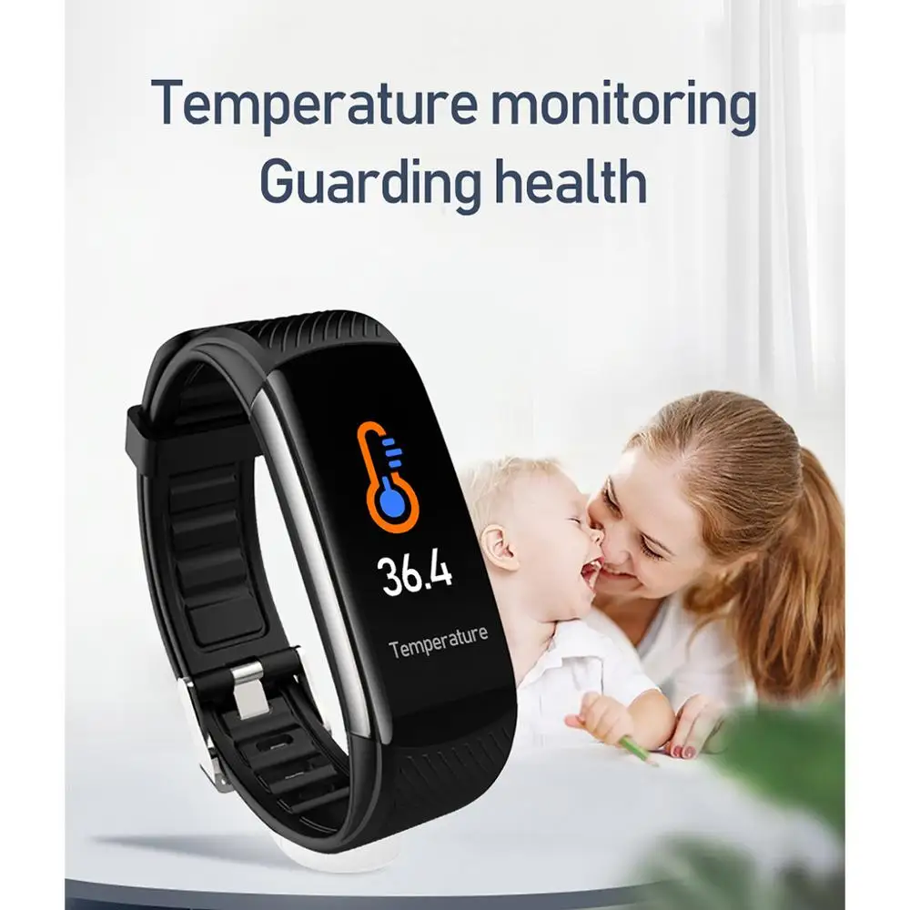 Монитор температуры тела Bluetooth Смарт часы контроль сердечного ритма носимых
