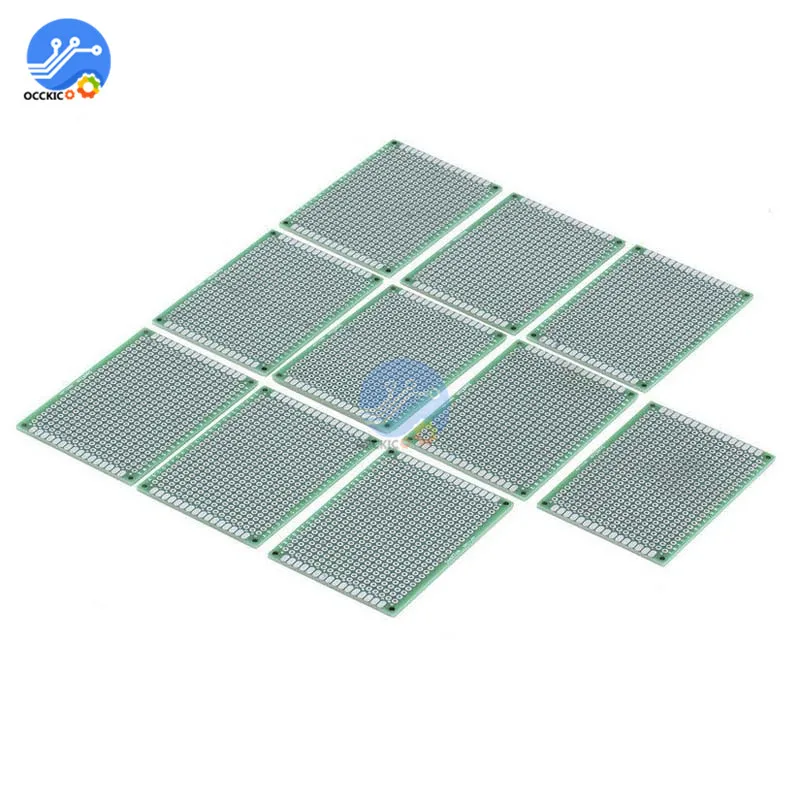 10 шт. двухсторонний Прототип PCB nned универсальная макетная плата 5x7 см 50 мм x 70 FR4 |