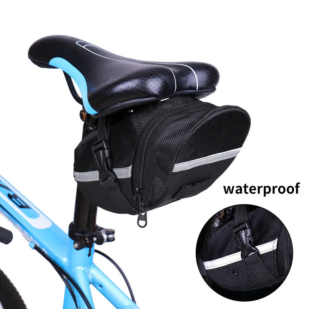 

Rainproof Bike Saddle Bag Reflective Strip Large Capacity MTB Bike Bag Multi Purpose Bicycle Repairing Tools Repair Tool Kit