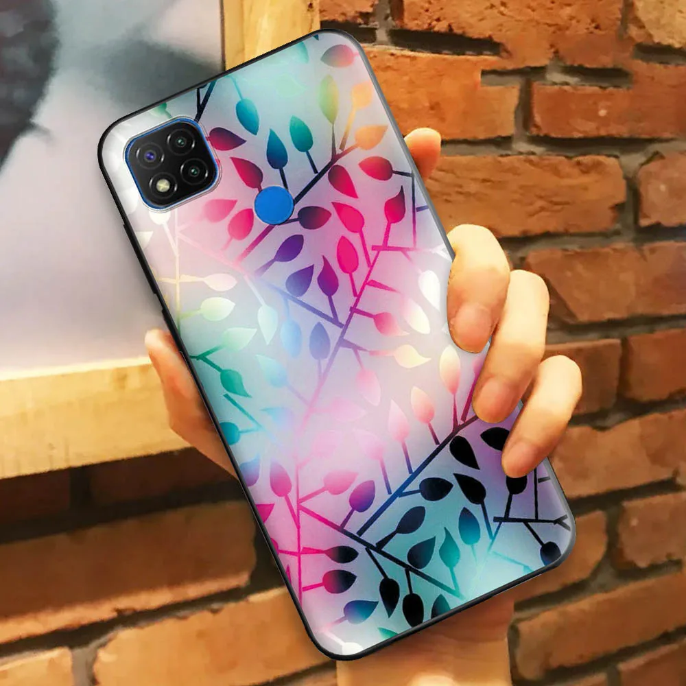 Чехол для Redmi 9C противоударный бампер Xiaomi с милым котом волком силиконовый мягкий