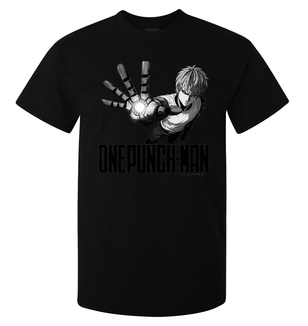 One Punch Man Genos работа Аниме Манга для мужчин (женщина в наличии) футболка Черная