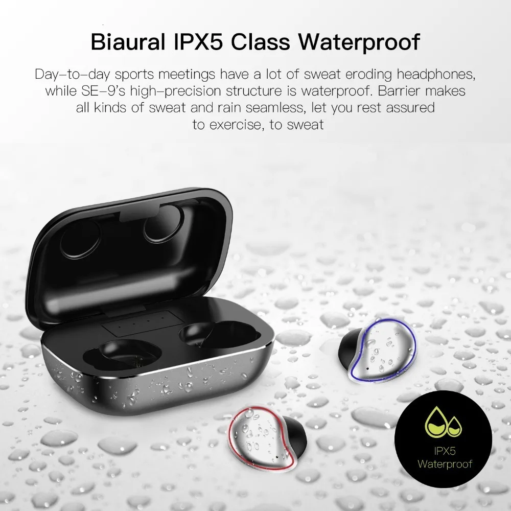 AK Yinyoo A12 SE-9 6D Bluetooth 5,0 TWS Беспроводные водонепроницаемые наушники Bluetooth с шумоподавлением наушники вкладыши