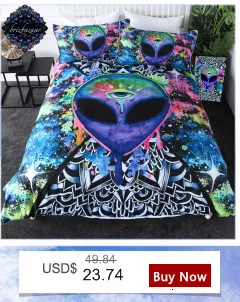 Комплект постельного белья Trippy Alien by Brizbazaar, акварельный колдовский пододеяльник, набор постельного белья "Третий глаз", 3 шт., покрывала "Мандала блюдце"