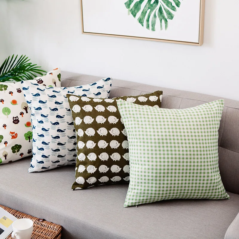 Скандинавская хлопковая плюшевая подушка в пасторальном стиле диванная