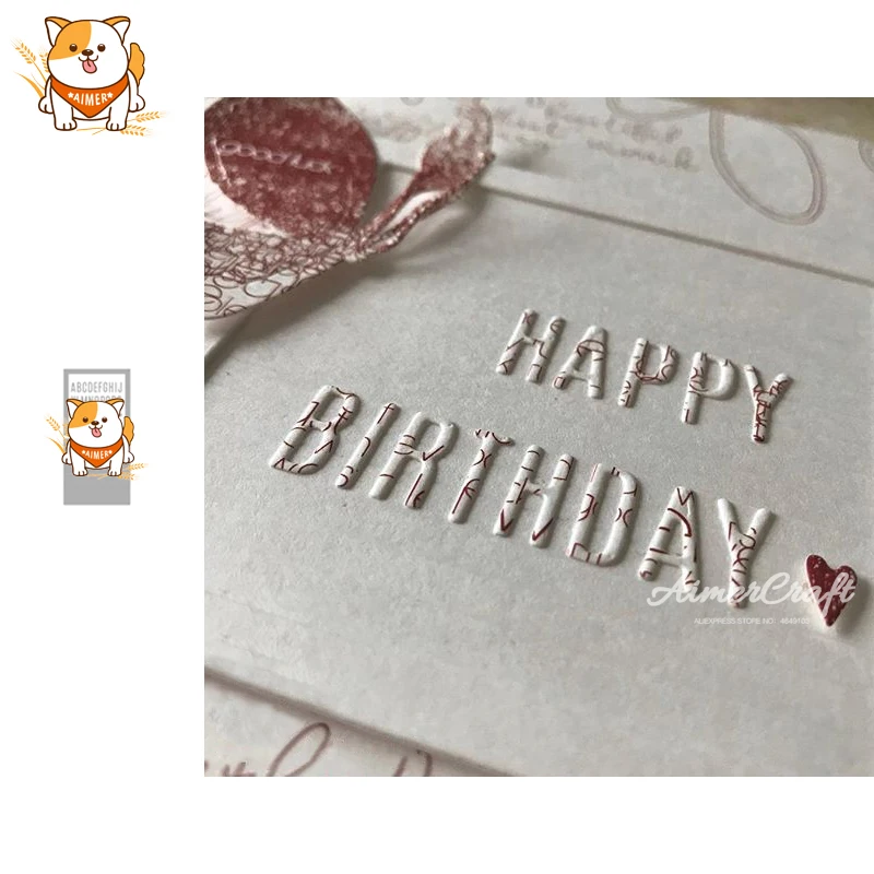 Металлические Вырубные штампы для блокнота с 26 буквами искусственное рельефное