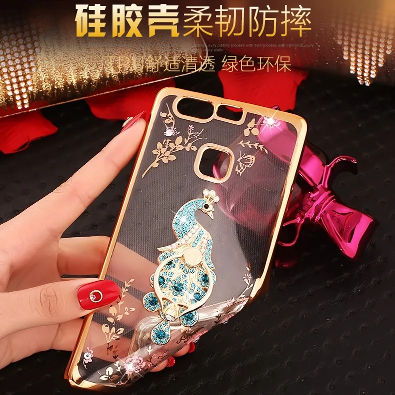 Роскошный чехол для телефона из мягкого термопластика с кристаллами держатель