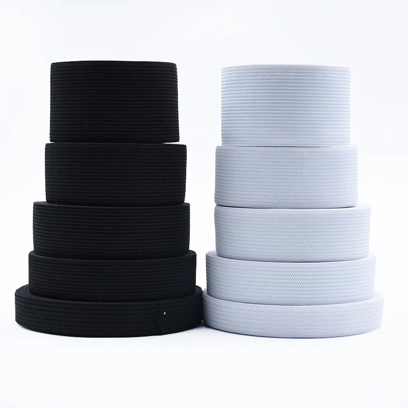 

3/6mm 5 Yards Black and White Color Elastic Bands Wide Braided Elastic Ribbon Elastic Band Sewing Garment Accessories DIY Bands