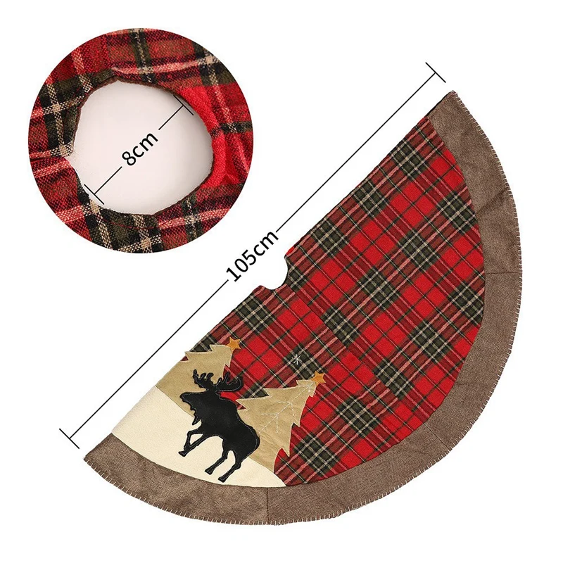 

2 Pcs Christmas Tree Skirt Reindeer Xmas Tree Decorations Tree Skirts for Christmas Tree Decoration