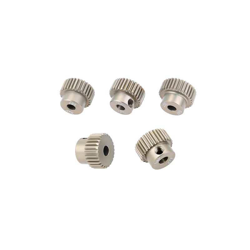 

5PCS 64DP 3.175mm Metal Aluminium Pinion Motor Gear Set for 1/10 RC Car Brushless Motor