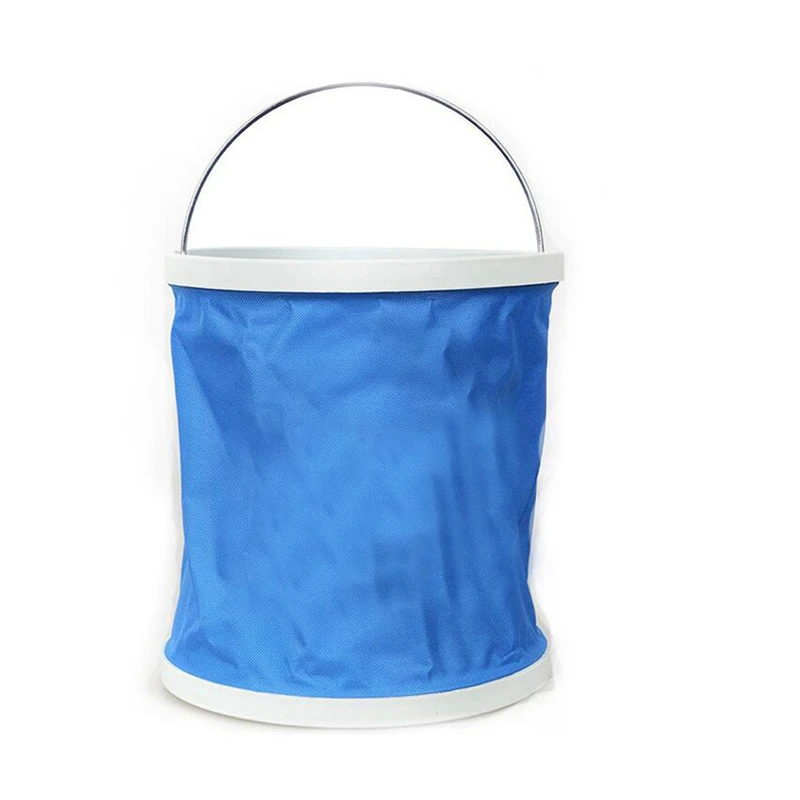 

11L Portable Folding Fishing Bucket Outdoor Camping Hiking Travelling Fishing Tools Round Waterproof Kitchen Washing Bucket