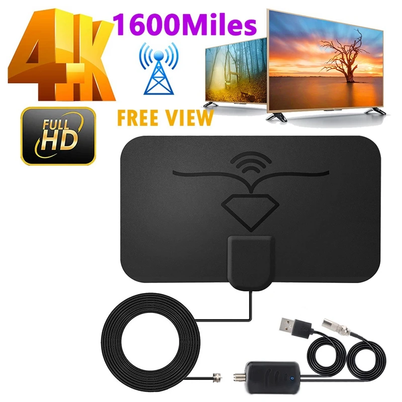 

1600 Miles 4K Digital Antenna High Gain TV Indoor Amplifier Signal Booster DVB-T2 HDTV Antenna CBS Freeview TV HD