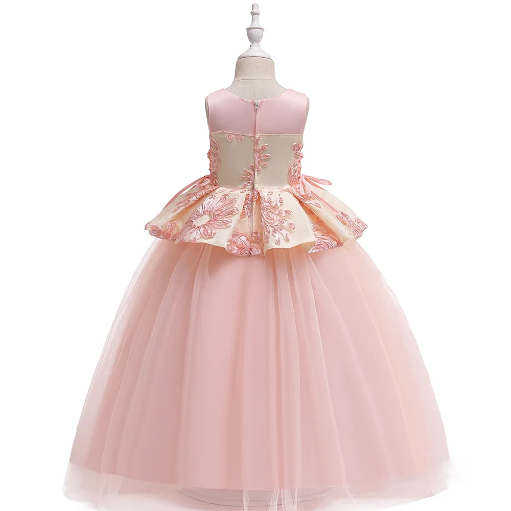 

2020 girls' long dress children's floor sweeping corset wedding dress