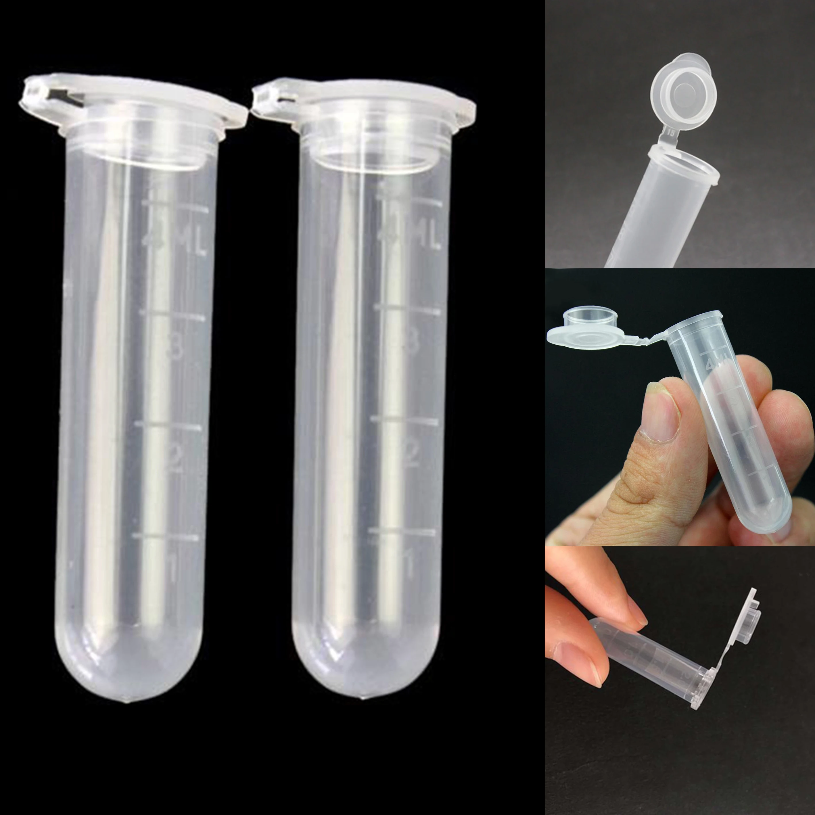 

50pcs 5ml/15ml Transparent Multi-purpose Plastic Bottles Centrifugal Tube Round Bottom Graduated Tube Sample Storage Container