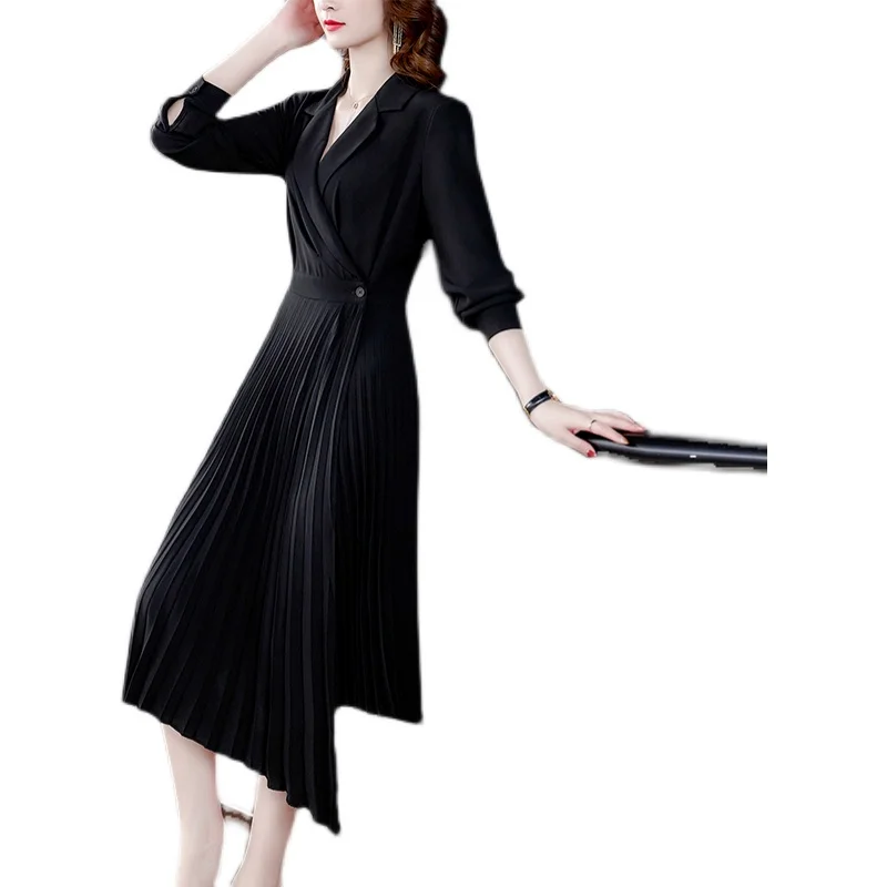 

COIGARSAM 4XL Plus Size Women dress New Spring Dresses Black 6183