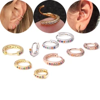punk trendy cartilage jewelry zircon women earring piercing silver color gold color small hoops