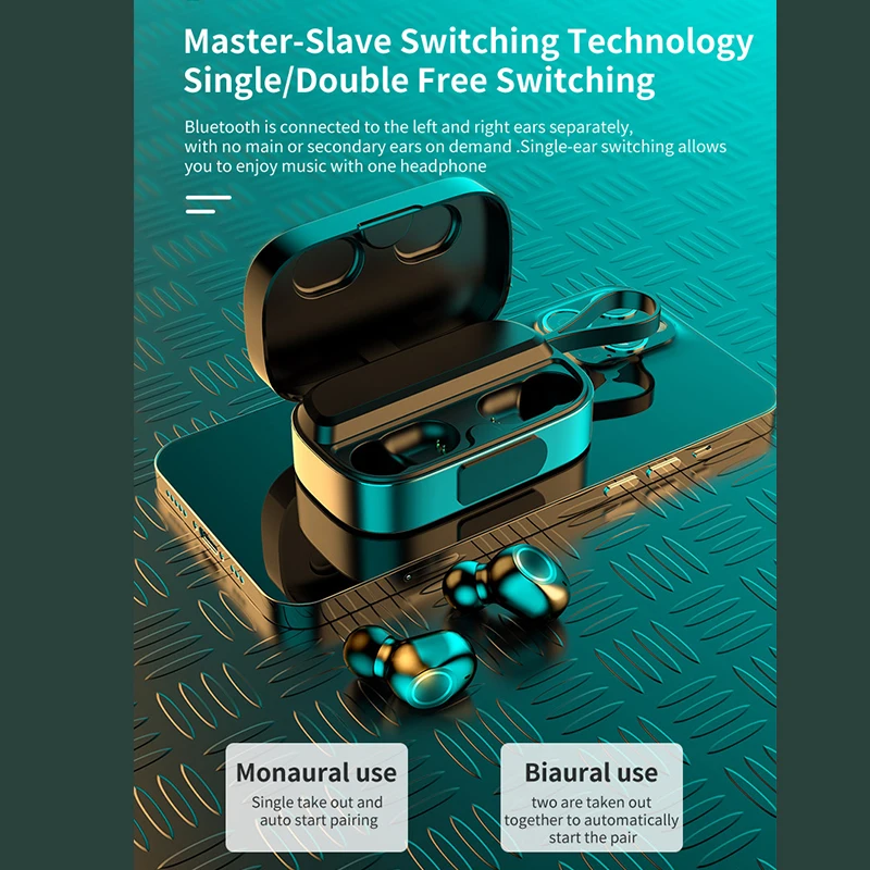 3500mah bluetooth wireless earphones with mic sports waterproof tws wireless headphones touch control headsets earbuds free global shipping