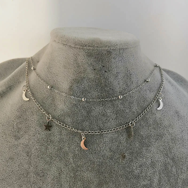 Новое модное ювелирное 2-слойное колье-чокер с Луной хороший подарок для женщин и