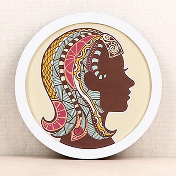 7Inch Round Wooden Picture Frames Creative Gift DIY Wall Hanging Wood Holder Home Decoration(White) | Электроника