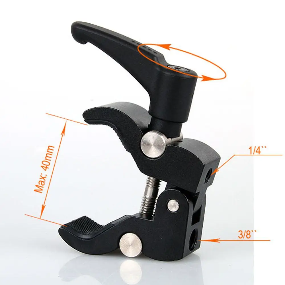 

Camera Friction Arm Clamp Pliers Clip Holder Bracket for Led Lamp 1/4 3/8 Screw Camera Flash Holder Bracket