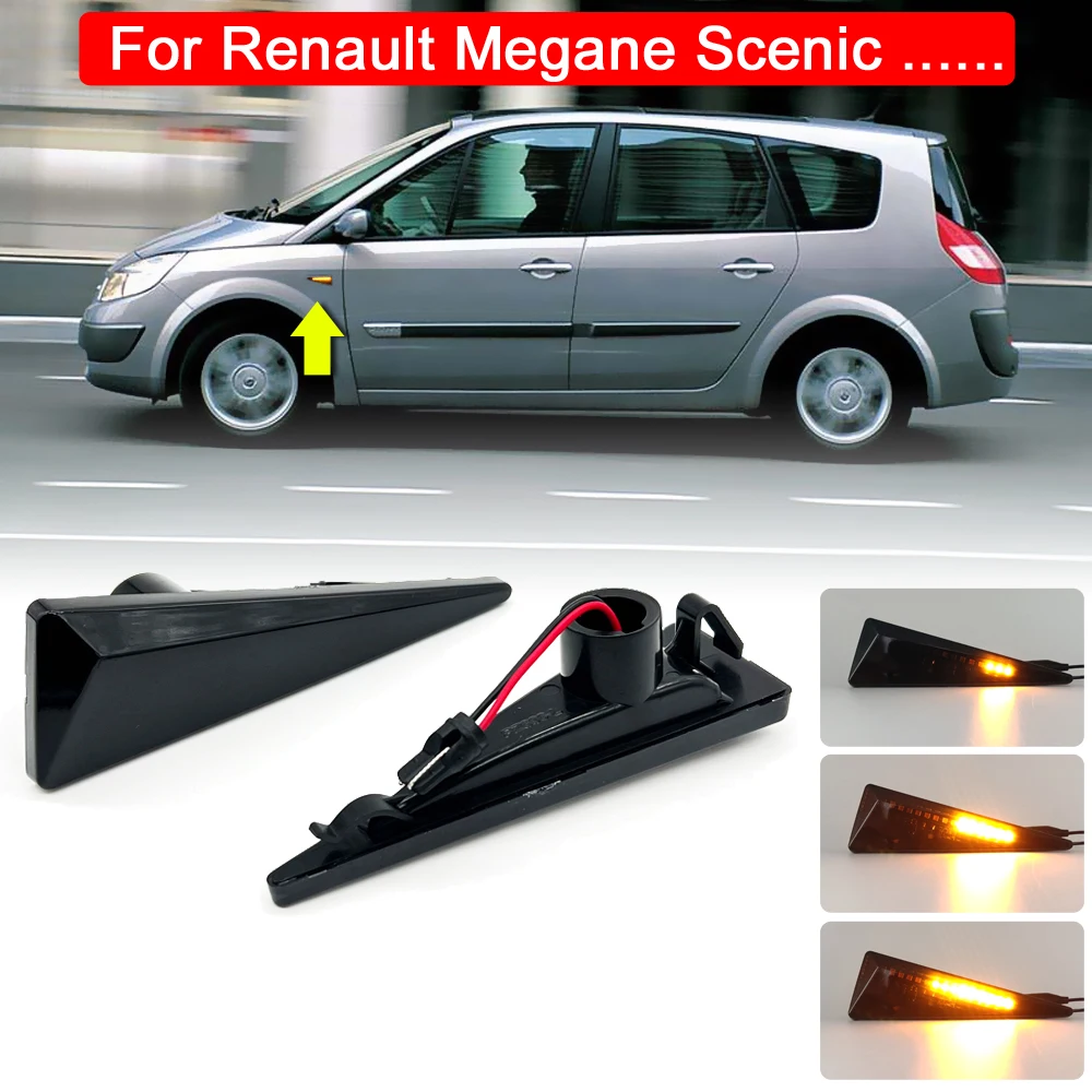 

Светодиодный Боковой габаритный фонарь для Renault avgek Espace MK4 Megane Scenic Thalia Grand Scenic Vel Satis, функция ветра, световой сигнал поворота