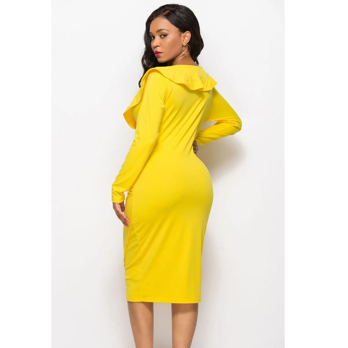 Платье с длинными рукавами для женщин 2021 в винтажном стиле облегающее летнее