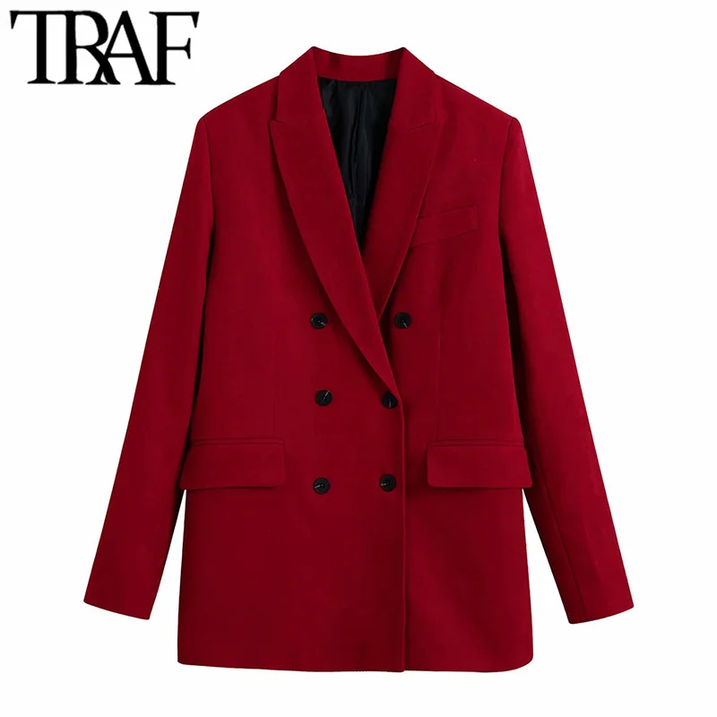 

Пиджак женский двубортный с карманами и длинным рукавом, в винтажном стиле