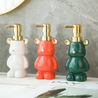 cartoon cute bear design ceramic emulsion bottle hand shampoo shower gel press type split bottle household soap dispenser zb163